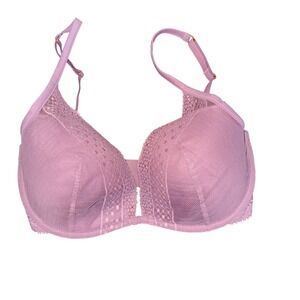 Victorias Secret Incredible Lightly‎ Lined Plunge Bra 32DDD Purple Lace Lingerie